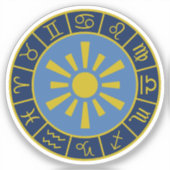 〔占星術の〕十二宮図Sun Wheel+シンボル占星術の金ゴールド+ブルース シール (正面)