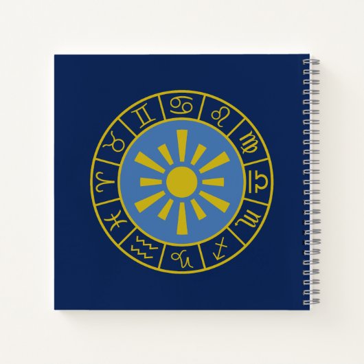 〔占星術の〕十二宮図Sun Wheel+シンボル占星術の金ゴールド+ブルース ノートブック (裏面)