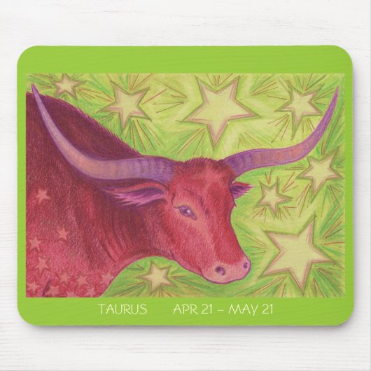 〔占星術の〕十二宮図Taurus mousepadの日付 マウスパッド (正面)