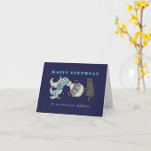 占星術の〔占星術の〕十二宮図サインアクエリアスおもしろい誕生日 カード (黄色い花)