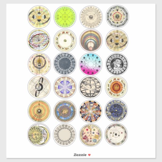 占星術の〔占星術の〕十二宮図図 シール (シート)