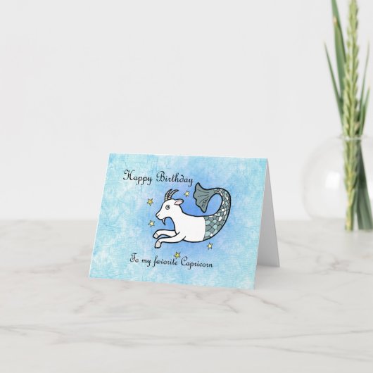 占星術の〔占星術の〕十二宮図標識山羊座ヤギ誕生日 カード (正面)