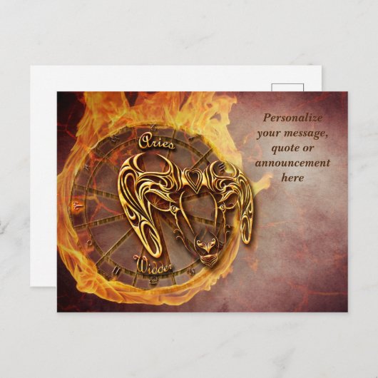 占星術アリー占星術個人メッセージ引用文 案内ポストカード (正面/裏面)