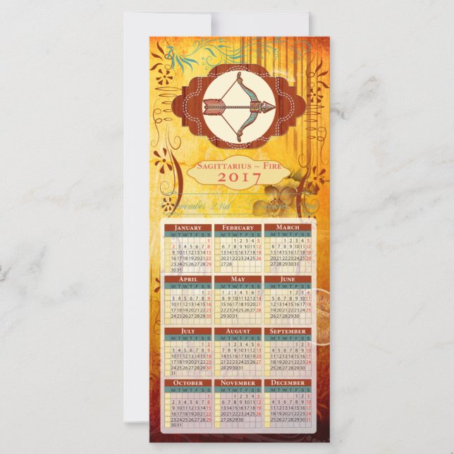 占星術カレンダーカード2017 to射手座 (正面)