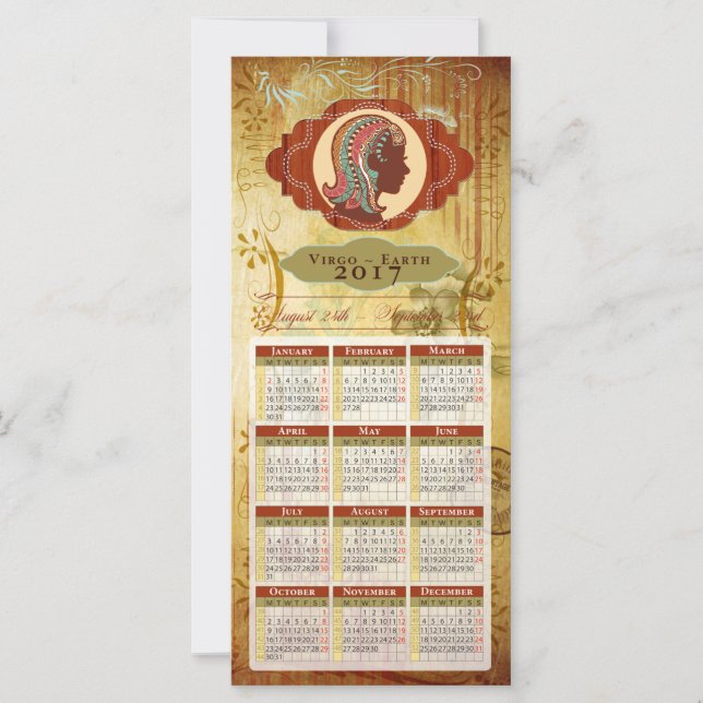 占星術カレンダーカード2017 to《星座》乙女座 (正面)