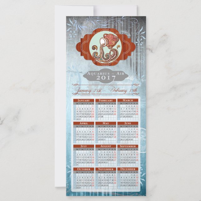 占星術カレンダーカード2017 to Aquarius (正面)