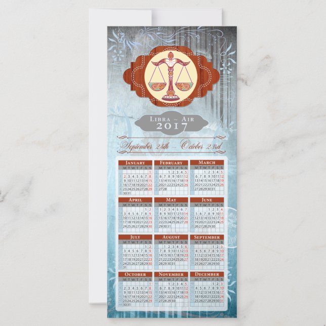 占星術カレンダーカード2017 to Libra (正面)