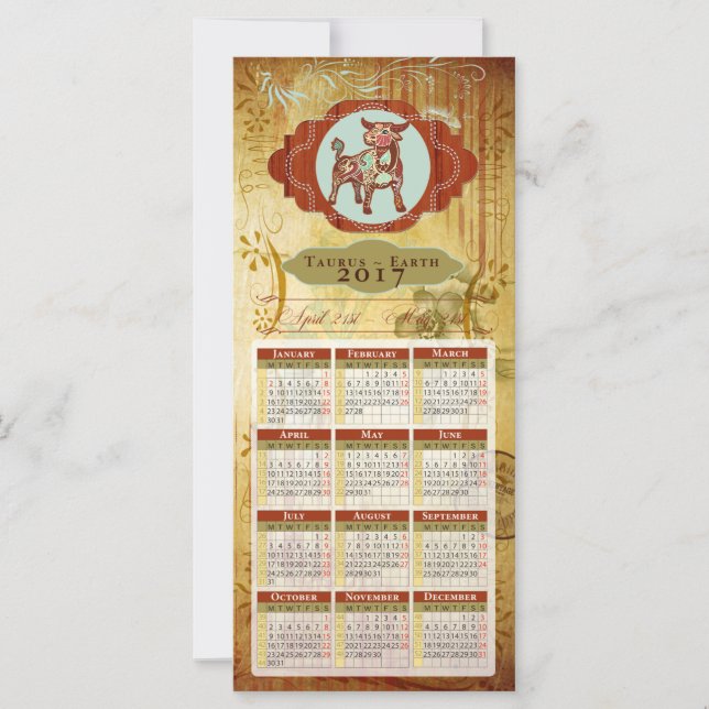 占星術カレンダーカード2017 to Taurus (正面)