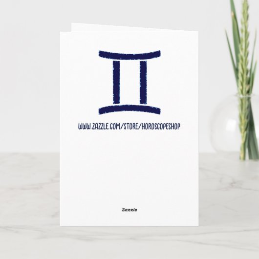 占星術サインジェミニツインズシナ誕生日 カード (裏面)