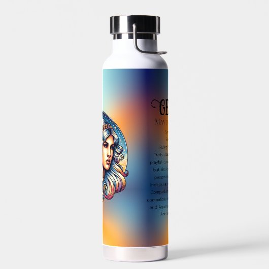 占星術サインジェミニ | ツインズ星占い徴候 ウォーターボトル (左面)