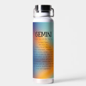 占星術サインジェミニ | ツインズ星占い徴候 ウォーターボトル (背面)