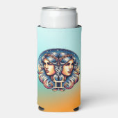 占星術サインジェミニ | ツインズ星占い徴候 スリム缶クーラー (Seltzer正面)