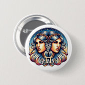 占星術サインジェミニ | ツインズ星占い徴候 缶バッジ (正面&裏面)