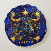 占星術サインタウラス〔占星術の〕十二宮図占星術 ラウンドクッション (裏面)