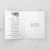 占星術サインリブラーエテリアール〔占星術の〕十二宮図誕生日 カード (内部)