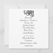 占星術サインリブラ〔占星術の〕十二宮図エーテル神秘美術 (裏面)