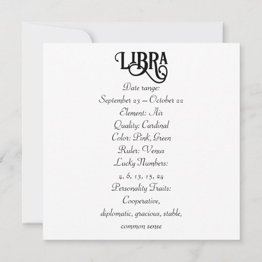 占星術サインリブラ〔占星術の〕十二宮図エーテル神秘美術 (裏面)