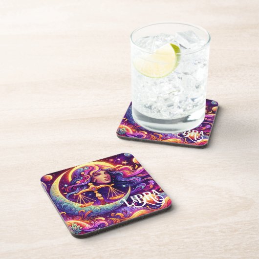 占星術サインリブラ〔占星術の〕十二宮図エーテル神秘美術 コースター (右側)