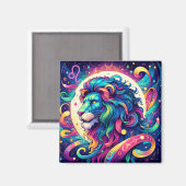 占星術サインレオ | ライオカラフルンアート マグネット (正面/裏面)