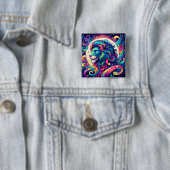 占星術サインレオ | ライオカラフルンアート 缶バッジ (インサイチュ)