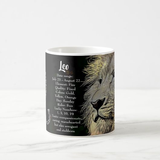 占星術サインレオ〔占星術の〕十二宮図占星術 コーヒーマグカップ (中央)