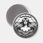 占星術サイン水族館のシンボル女性 マグネット (正面/裏面)