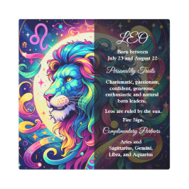 占星術サインLeo情報 | ライオカラフルンアート メタルプリント