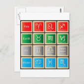 占星術シンボルや象徴誕生シンボルや象徴〔占星術の〕十二宮図占星術 ポストカード (正面/裏面)