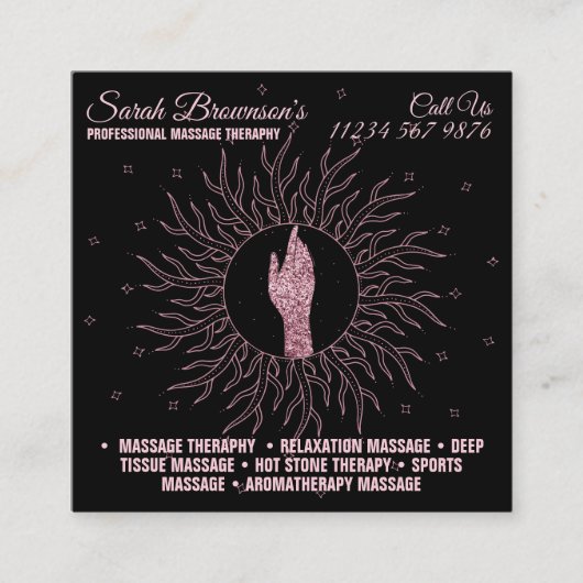 占星術ヒーリングハンドスター スクエア名刺 (正面)