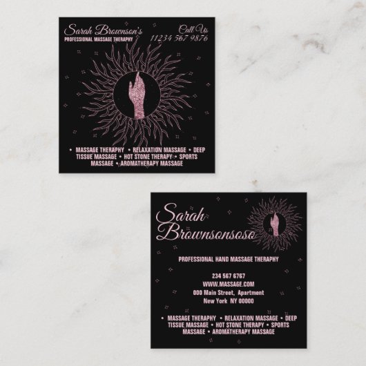 占星術マッサージ療法癒しの手の星 スクエア名刺 (正面/裏面)