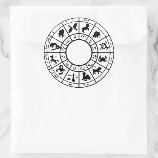 占星術モダン〔占星術の〕十二宮図星占い金ゴールドシール ラウンドシール (バッグ)
