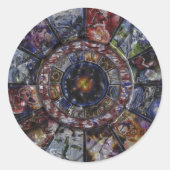 占星術中国の〔占星術の〕十二宮図ホイールシッター ラウンドシール (正面)