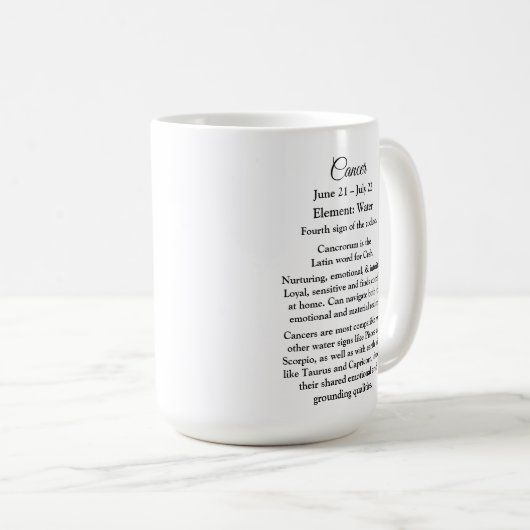 占星術占星術ののがんの徴候 コーヒーマグカップ (正面右)