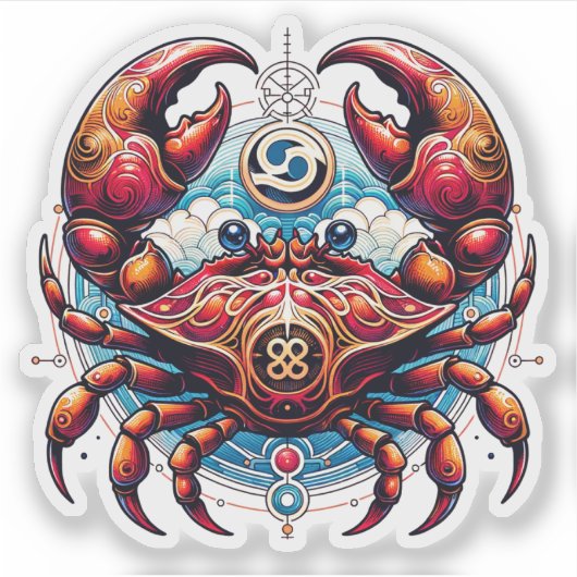 占星術占星術ののがんの徴候 シール (正面)