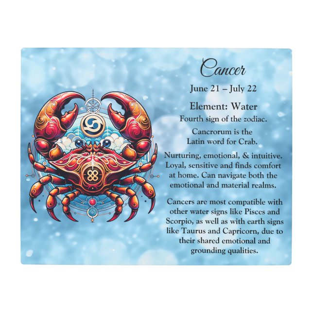 占星術占星術ののがんの徴候 メタルプリント (正面)