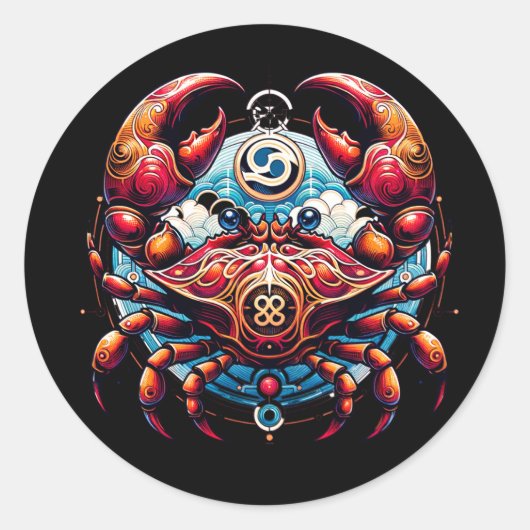 占星術占星術ののがんの徴候 ラウンドシール (正面)