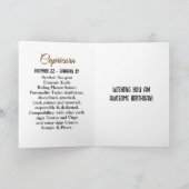 占星術占星術の標識山羊座誕生日 カード (内部)