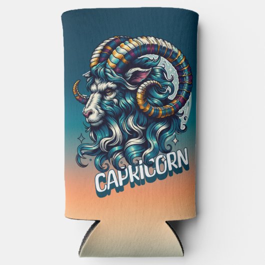 占星術占星術の標識山羊座 スリム缶クーラー (正面)