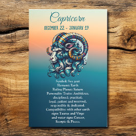 占星術占星術の標識山羊座 メタルプリント