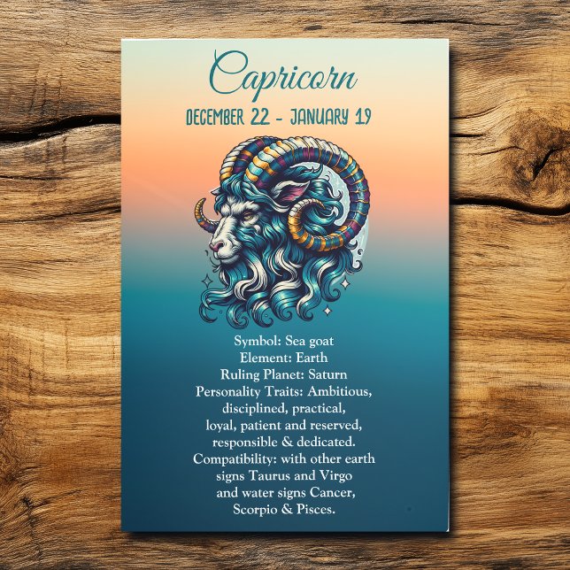 占星術占星術の標識山羊座 メタルプリント (クリエイターアップロード済み)