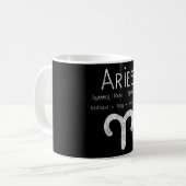 占星術好きのためのヴィンテージ牡羊座ギフト コーヒーマグカップ (正面左)