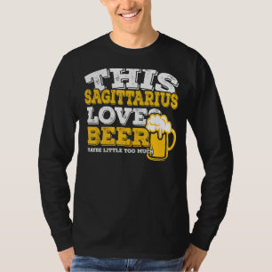 占星術射手座〔占星術の〕十二宮図サインラブビール Tシャツ