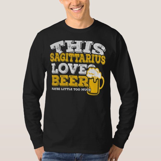 占星術射手座〔占星術の〕十二宮図サインラブビール Tシャツ (正面)