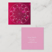 占星術師の占星術のビジネスサービスのピンク スクエア名刺 (正面/裏面)