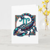 占星術標識蠍座占星術誕生日 カード (黄色い花)