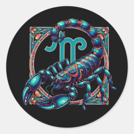 占星術標識蠍座 |ブルースコーピオン ラウンドシール