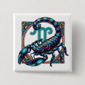 占星術標識蠍座 |ブルースコーピオン 缶バッジ (正面)