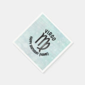 占星術標識《星座》乙女座パーソナライズされた誕生日 スタンダードカクテルナプキン (角)