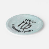 占星術標識《星座》乙女座パーソナライズされた誕生日 ペーパープレート (アングル)