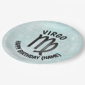 占星術標識《星座》乙女座パーソナライズされた誕生日 ペーパープレート (アングル)